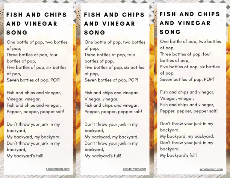 Fish and Chips and Vinegar Song PDF
