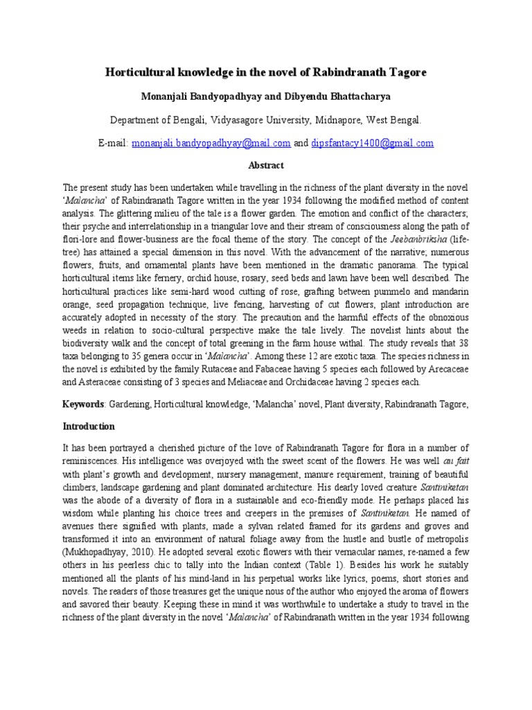 Horticultural Knowledge in The Novel of PDF Botany Plants