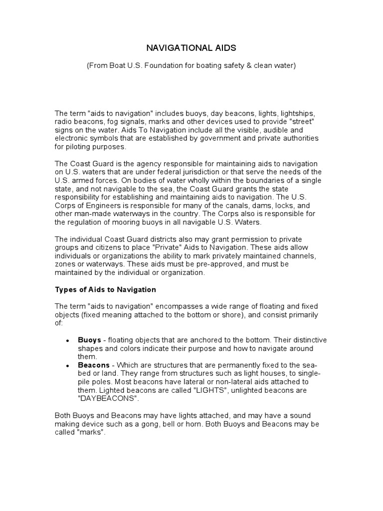 Navigational Aids Types of Aids To Navigation PDF