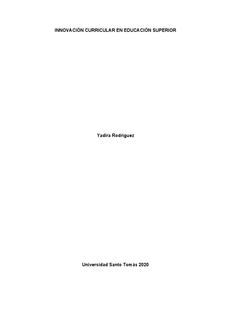 Innovación Curricular en Educación Superior | PDF | Plan de estudios ...