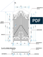 Detalle cerco principal con medidas y materiales