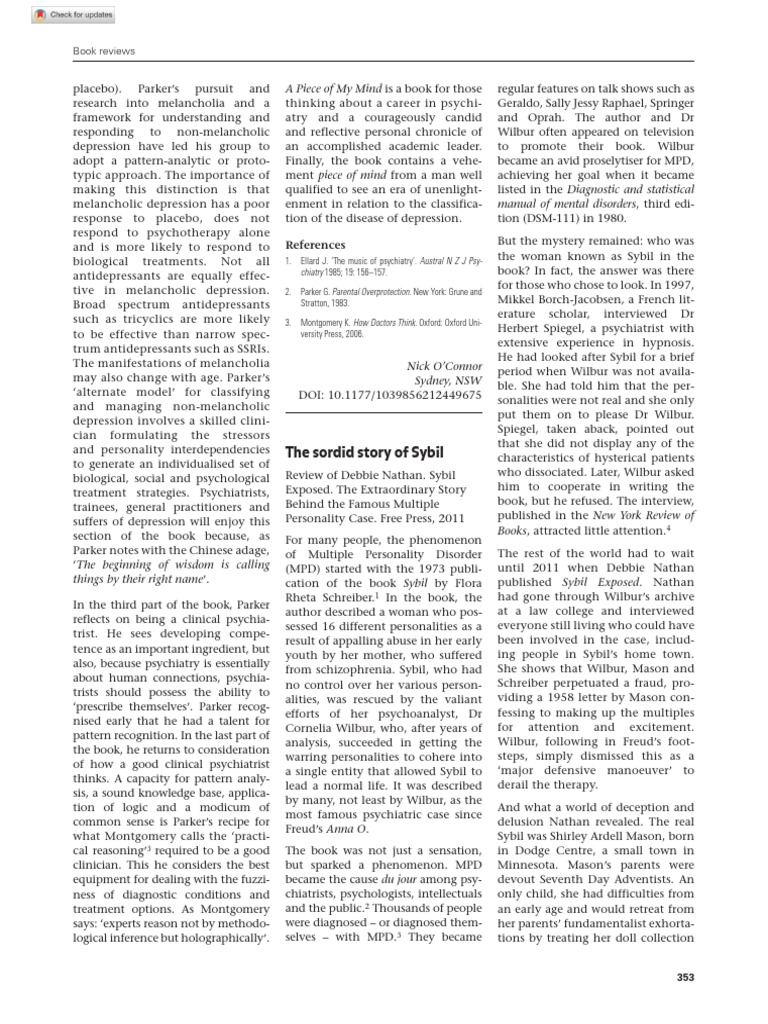 Sybil Exposed: The Truth Revealed | PDF | Major Depressive Disorder ...
