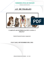 Plan de Trabajo Campaña de Esterilizacion Canina y Felina - 2021