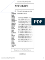 Automotive Mechanic: Print This Word Search