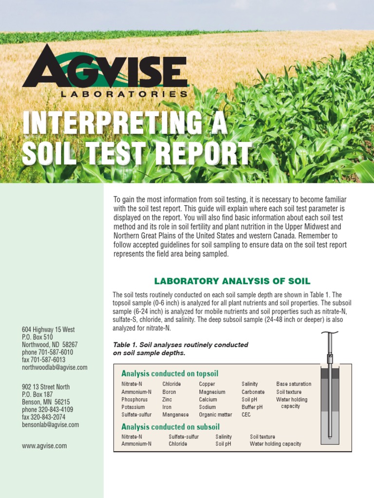 Interpreting A Soil Test Report Laboratory Analysis of Soil PDF Soil Chemistry