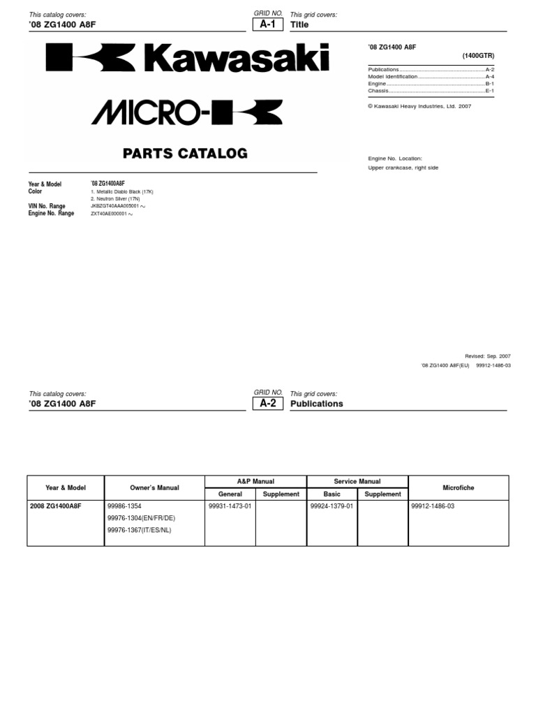 08 ZG1400 A8F Title: This Catalog Covers: Grid No. This Grid