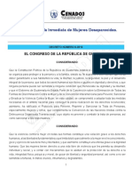 Ley de Búsqueda Inmediata de Mujeres Desaparecidas.: El Congreso de La República de Guatemala