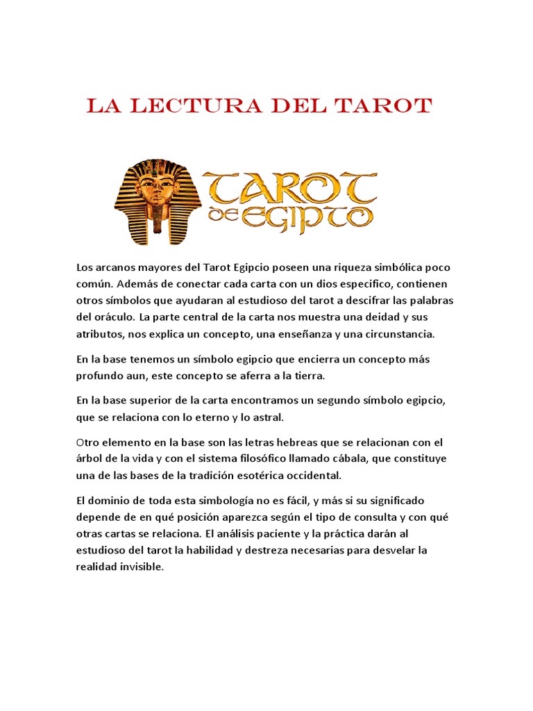 Simbología del Tarot Egipcio | PDF | Tarot | Isis