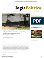 Ecologías Políticas Feministas - Perspectivas Situadas y Abordajes Emergentes - Ecología Política