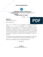 Oficio de Designación de Docentes Tutores de Pasantías y Prácticas