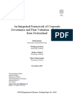 An Integrated Framework of Corporate Governance and Firm Valuation - Evidence From Switzerland