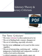 Int. To Literary Theory & Literary Criticism