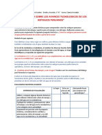 Distinguiendo Sobre Los Avances Tecnologicos de Los Antiguos Peruanos