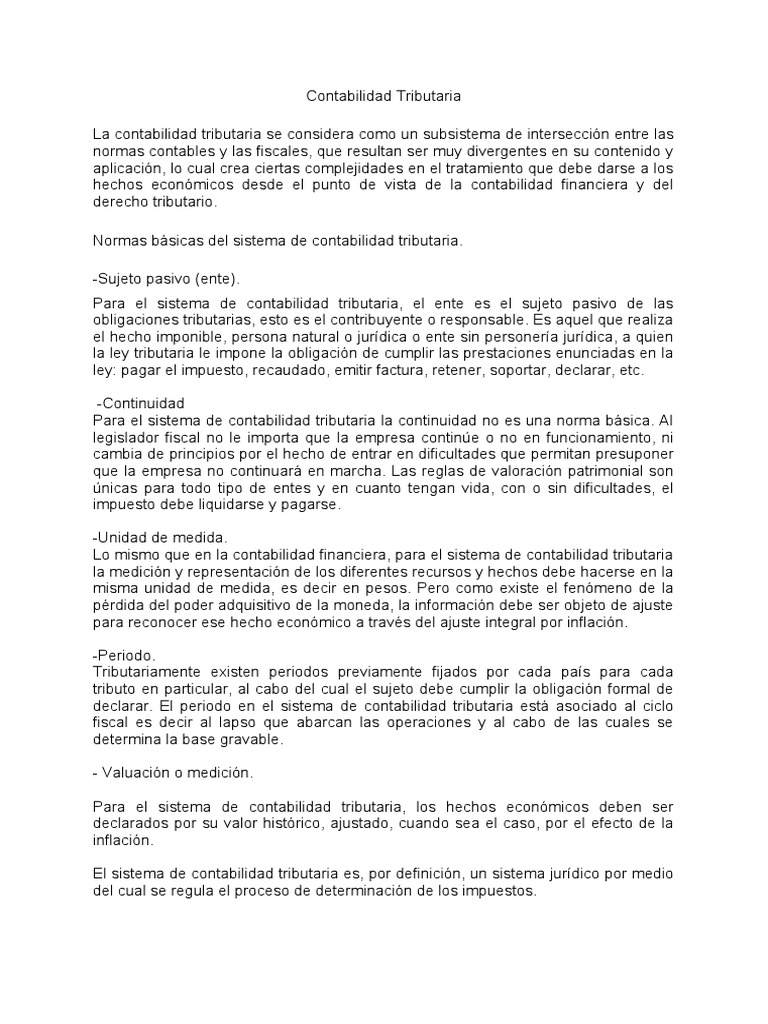 Contabilidad Tributaria Pdf Contabilidad Impuestos