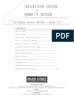 Installation Guide - Owner'S Guide: Universal Bypass Module - Model 781