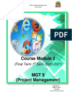 Course Module 2: (Final Term 1 Sem. 2020-2021)