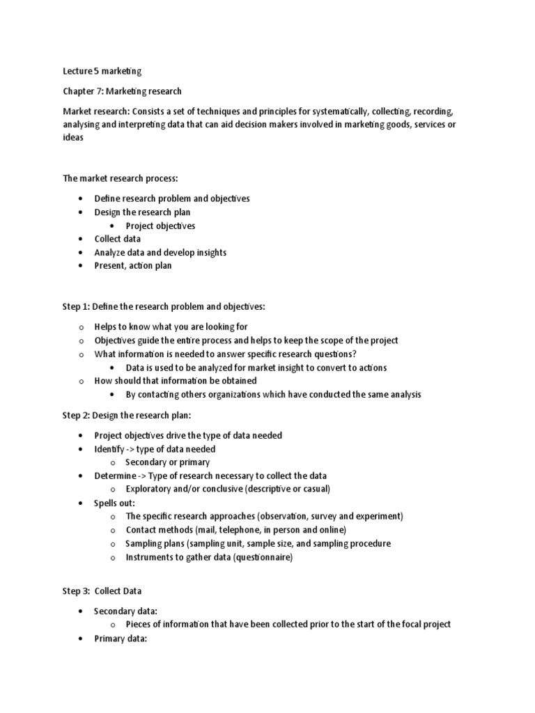 Marketing Research Process Explained | PDF | Marketing Research | Data ...
