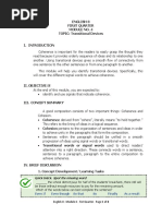 English 8 First Quarter Module No. 4 TOPIC: Transitional Devices