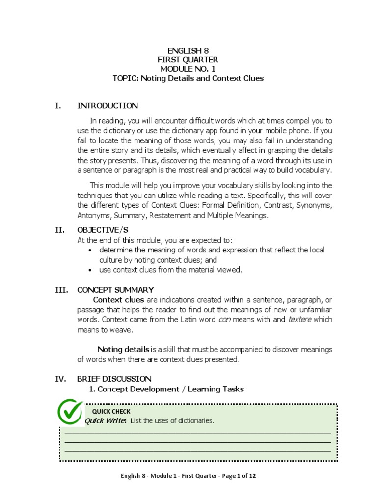 1Q - Eng8 - Module 1-Enhanced | PDF | Rama | Sita