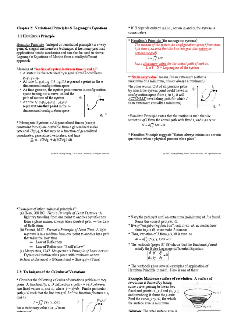 CH2A | PDF | Calculus Of Variations | Euler–Lagrange Equation