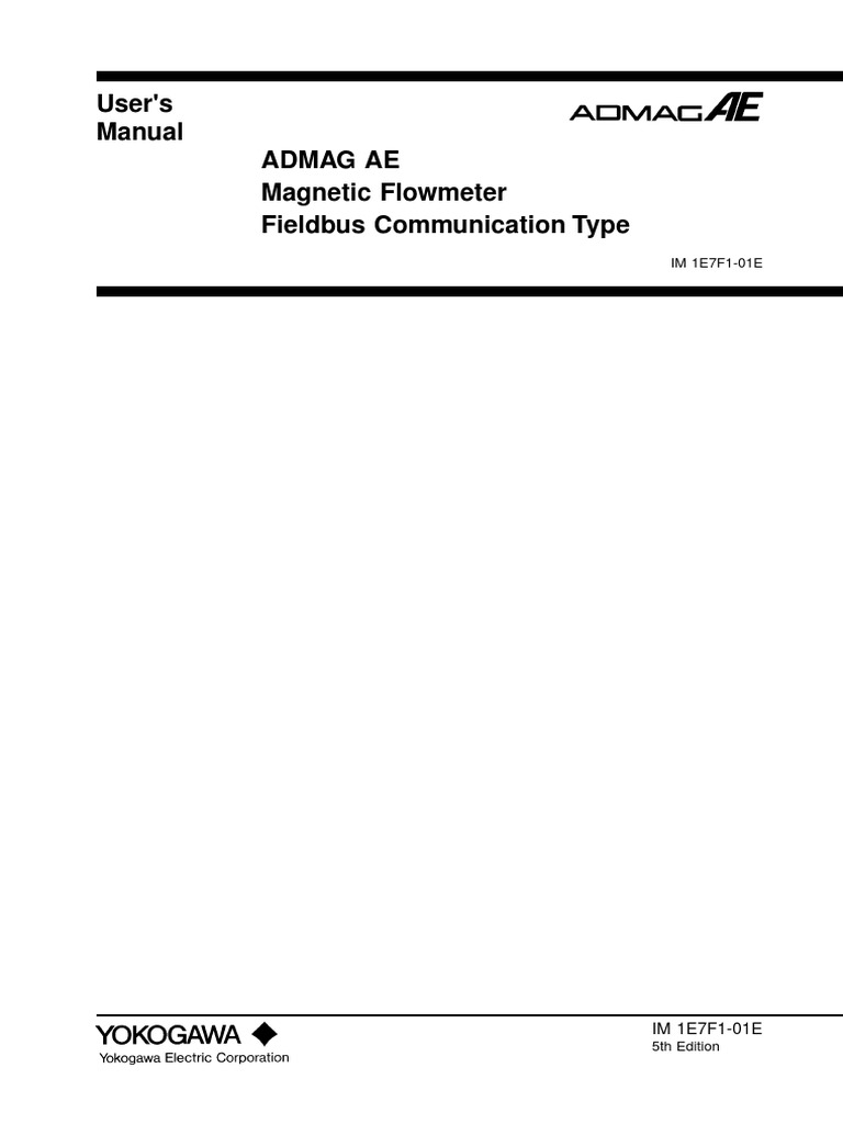 User's Manual Admag Ae Magnetic Flowmeter Fieldbus Communication Type ...