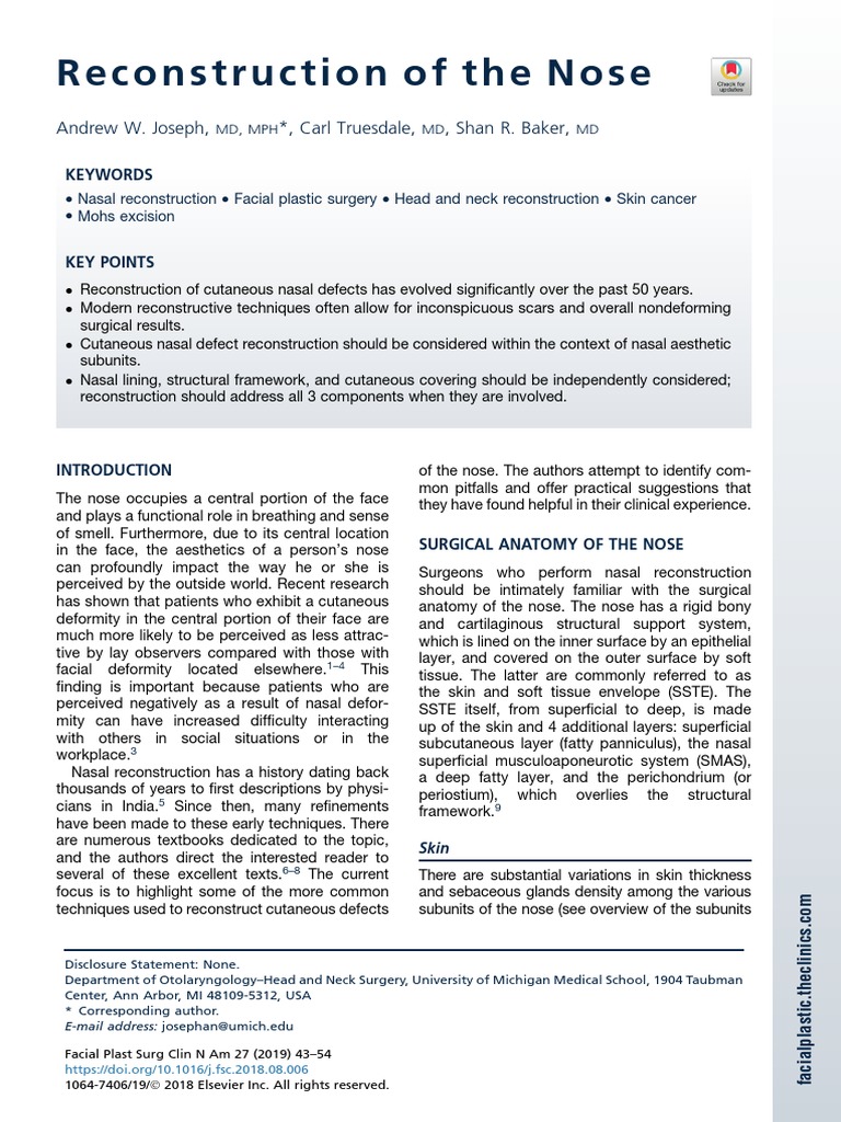 Reconstruction of The Nose | PDF | Human Nose | Human Anatomy