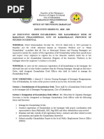 EO On Establishment of Kasambahay Desk