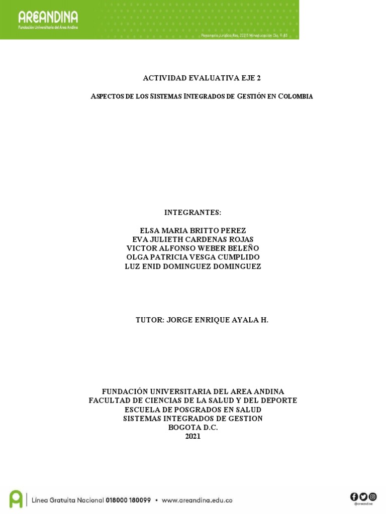 ACTIVIDAD EVALUATIVA EJE 2 Aspectos de Los Sistemas Integrados | PDF ...