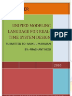 Unified Modeling Language For Real-Time System Design: Term Paper