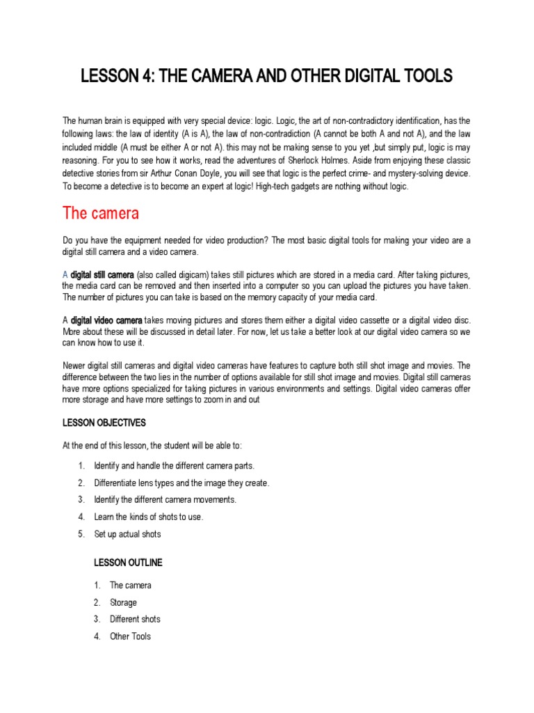 Camera Basics for Video Production | PDF | Camera | Zoom Lens