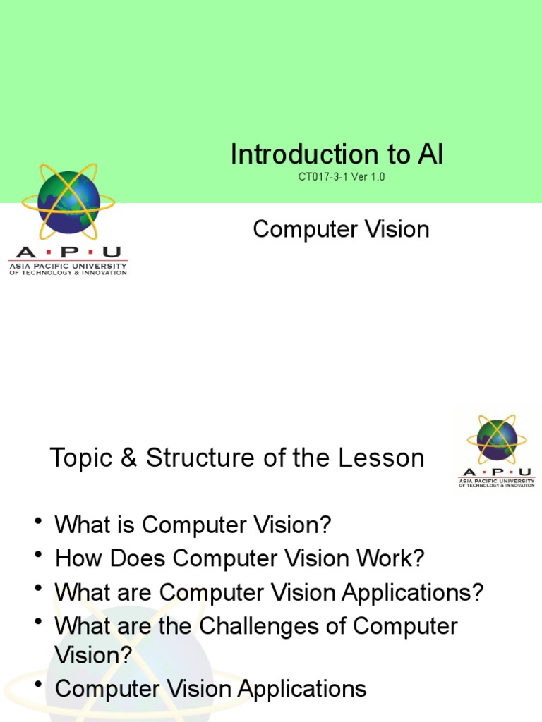 009 Intro To Computer Vision | PDF | Computer Vision | Intelligence (AI ...