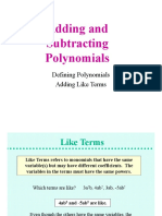 Add & Subtract Polynomials