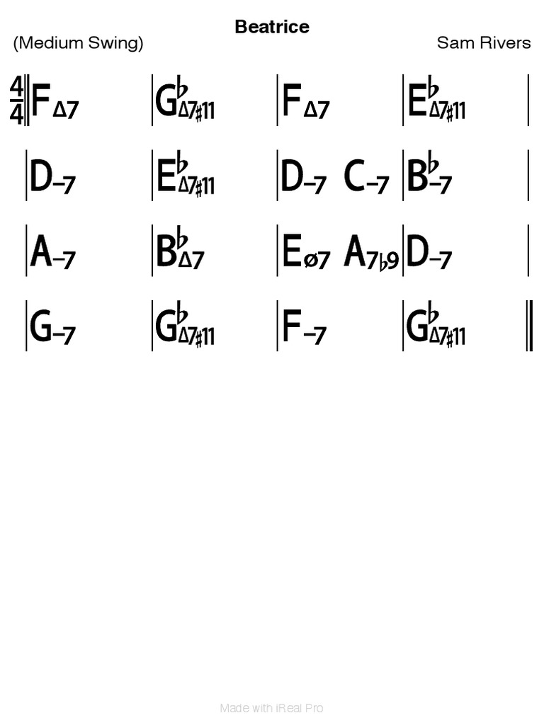 Beatrice F Leadsheet | PDF