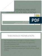 Indian Federalism and Center-State Relations