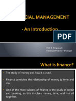 Financial Management - An Introduction: Prof. K. Omprakash Kakatiya University - Warangal