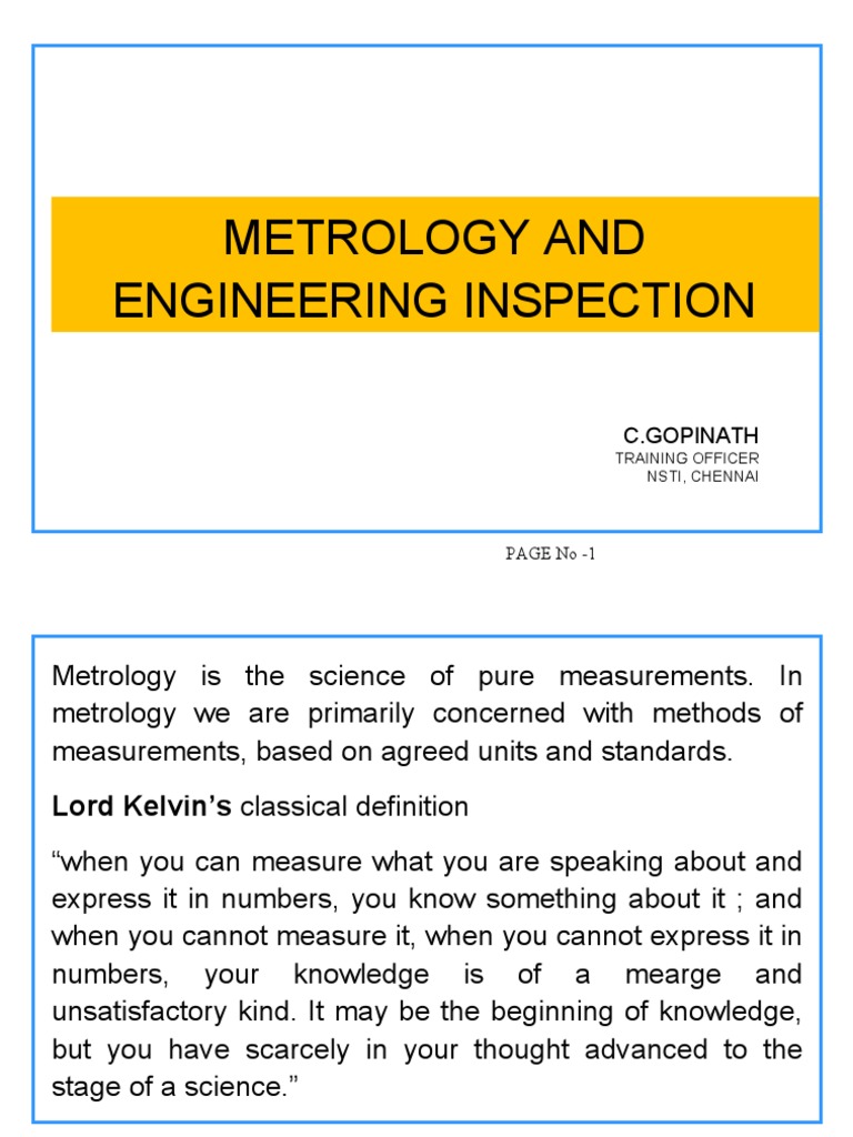 Introduction to Metrology Principles | PDF | Calibration | Accuracy And ...