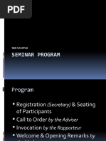 Seminar Program: See Sample