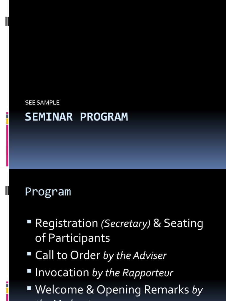 Seminar Program: See Sample | PDF | Career & Growth | Foreign Language ...