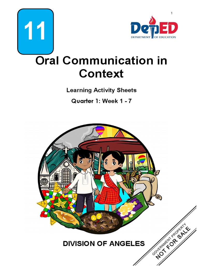 Oral Communication Q1. Week 1 To 7 | PDF | Communication | Cognition
