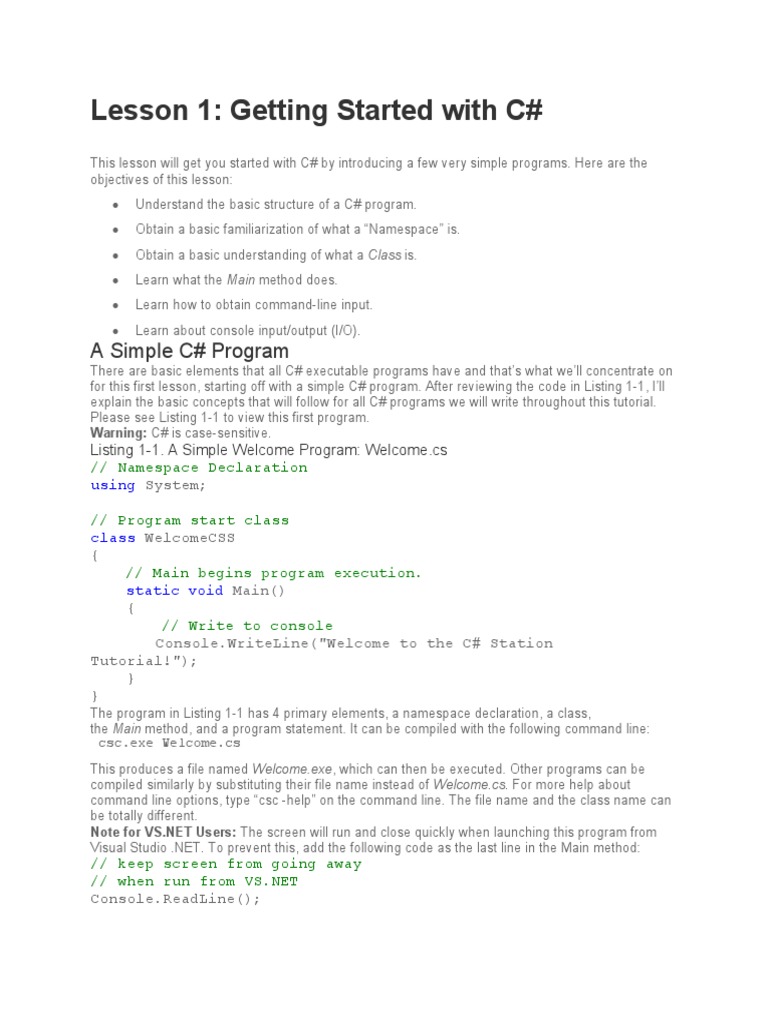 Lesson 1 | PDF | Method (Computer Programming) | Command Line Interface