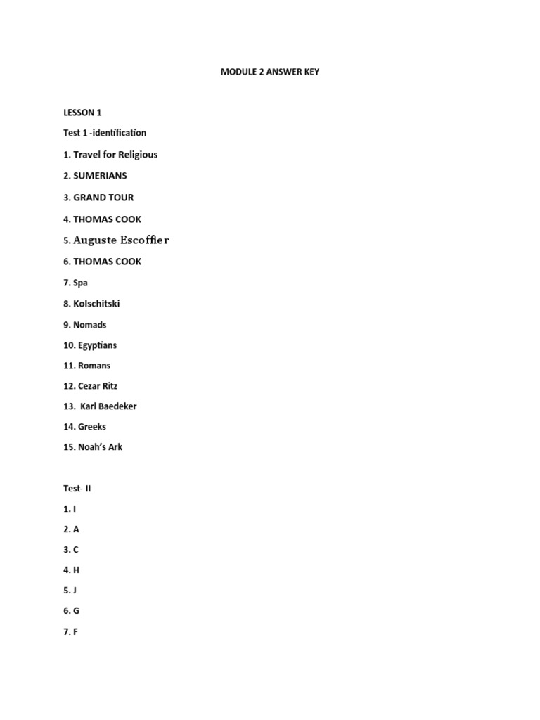 Module 2 Answer Key | PDF