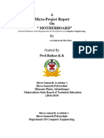 A Micro-Project Report On " Motherboard": Prof - Raikar.K.K