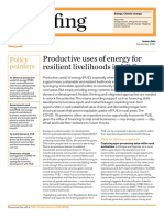 Promoting Productive Uses of Energy for Resilient Livelihoods