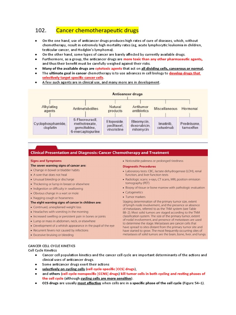 Chemotherapy Pharmacology Overview | PDF | T Helper Cell | Immune System