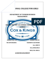 Project Report On Cox and Kings, Jaipur
