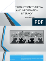 "Introduction To Media and Information Literacy": BY: Mr. Diomer C.Garce