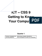 ICT - Css 9 Getting To Know Your Computer: Quarter 1