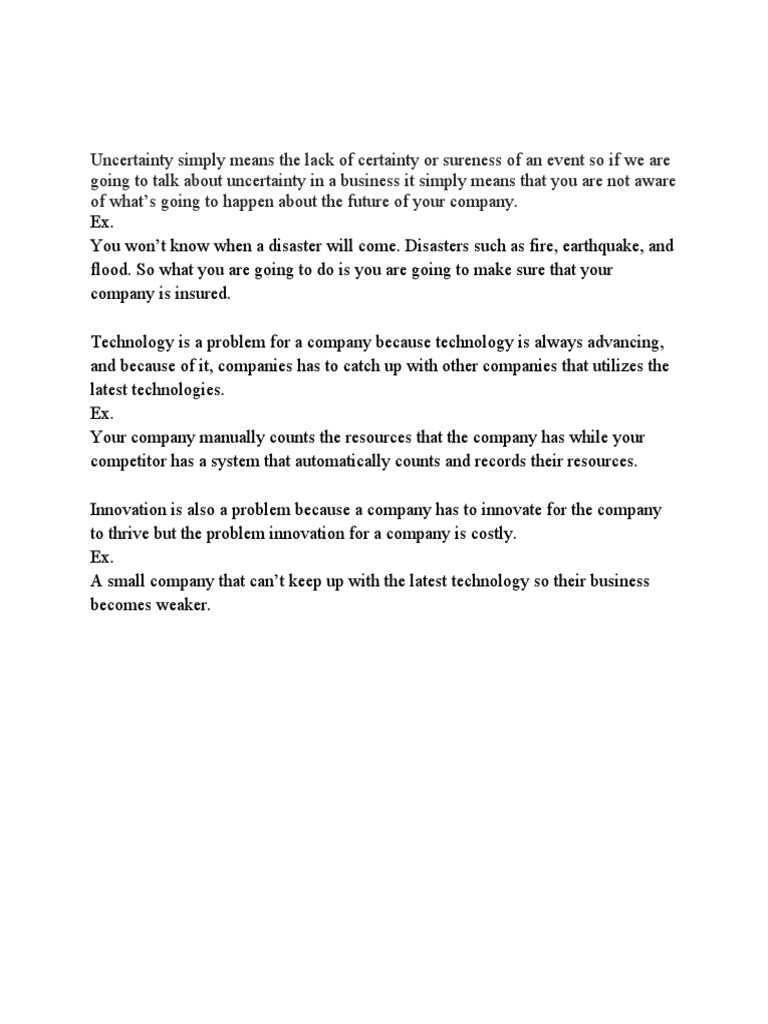 3 Major Problems Essay | PDF | Business