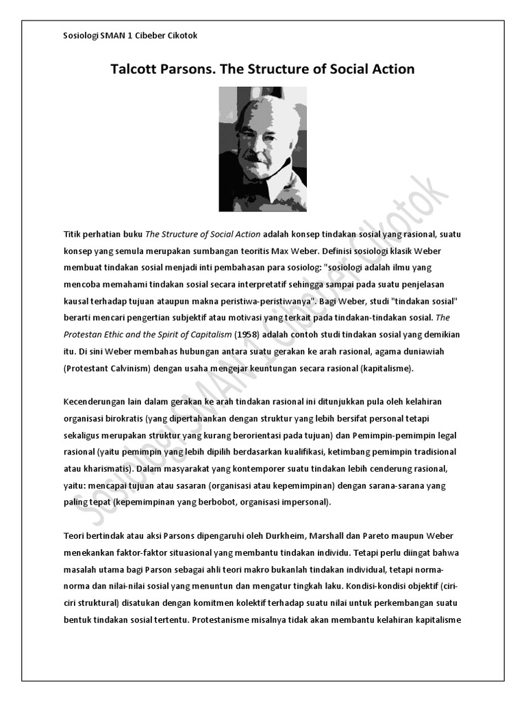 Talcott Parsons. The Structure of Social Action PDF