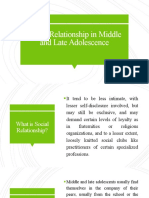 Social Relationship in Middle and Late Adolescence